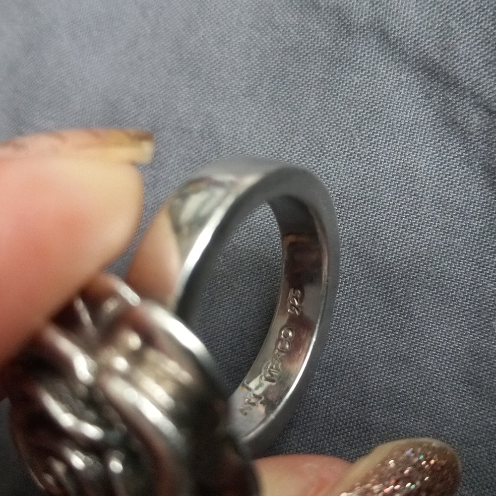 925 Silver Rose Flower Ring. Sze 8 - Picture 3 of 4